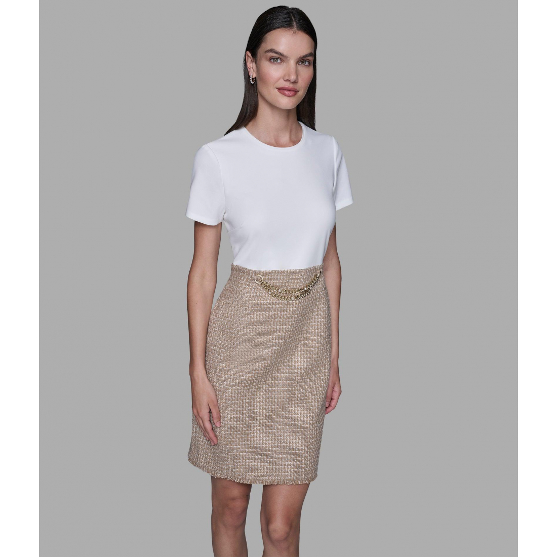 'Chain-Embellished Tweed Co-Ord Dress' für Damen