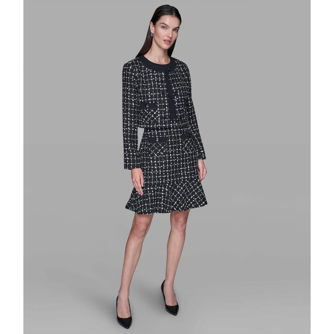 'Cropped Tweed Co-Ord Jacket' für Damen