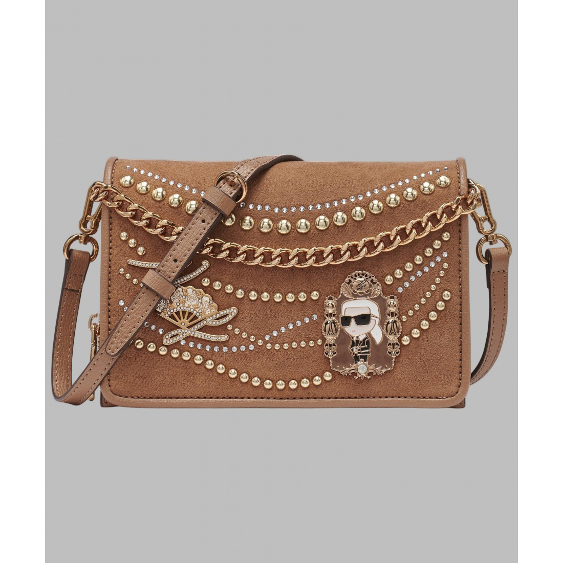 'Lourdes Suede Flap Crossbody' für Damen