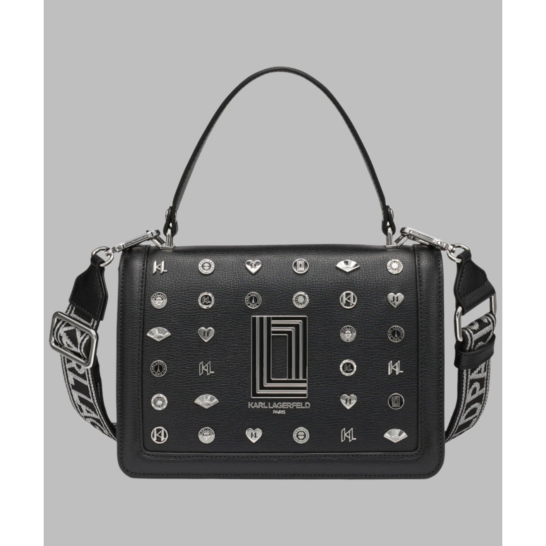 'Simone Leather Flap Satchel With Pins' für Damen