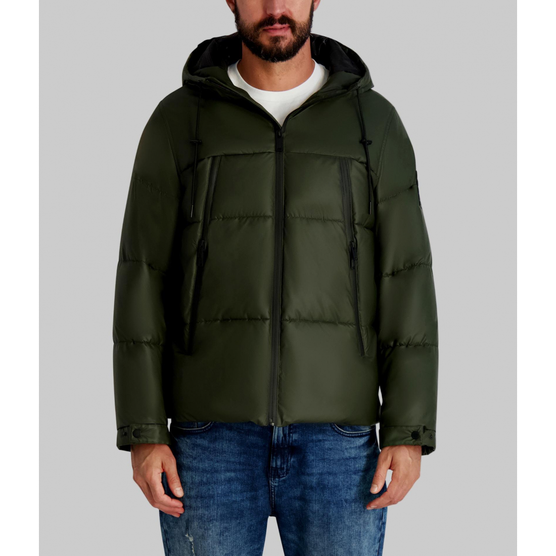 'Mid Weight Hooded Puffer With Pockets' pour Hommes