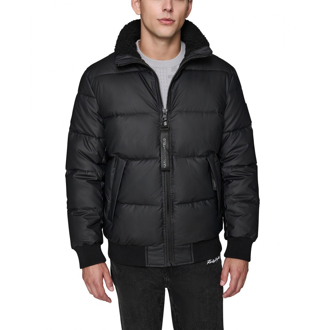 'Sherpa Lined Stand Collar Puffer Jacket' für Herren