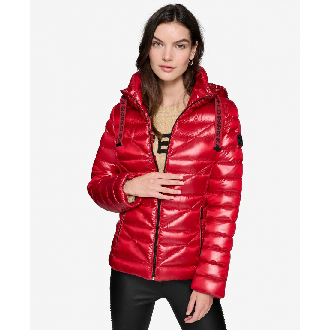 'Drawstring Puffer Coat' für Damen
