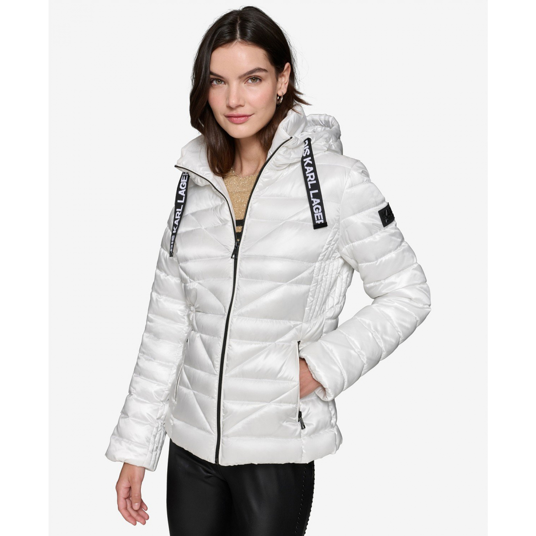'Drawstring Puffer Coat' für Damen