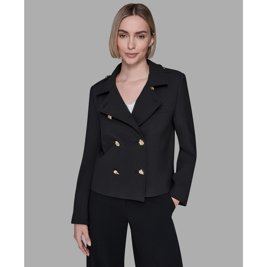 'Collared Double-Breasted Jacket' pour Femmes