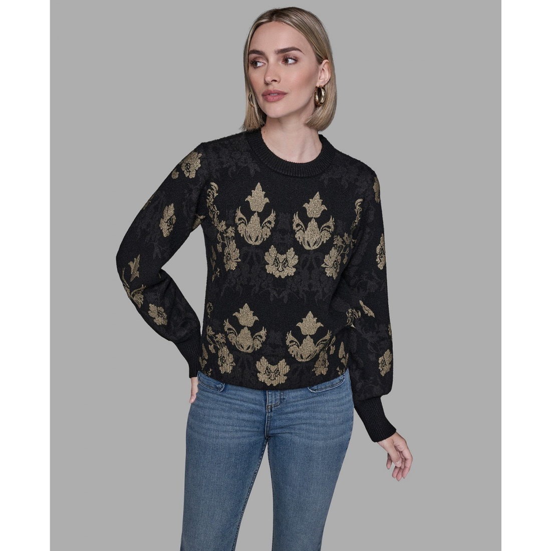 'Baroque Floral Crewneck Sweater' pour Femmes