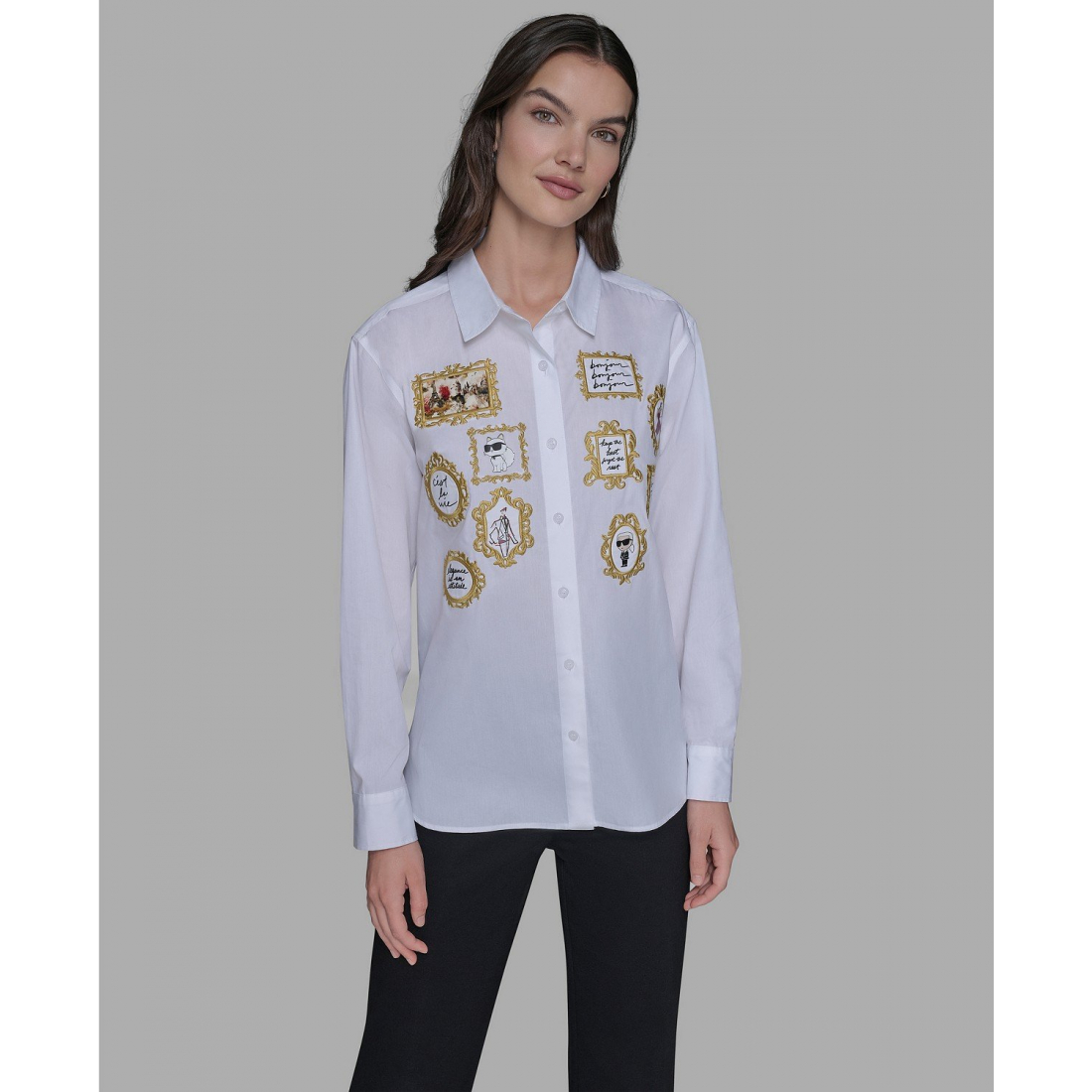 'Portrait Button Down Top' für Damen