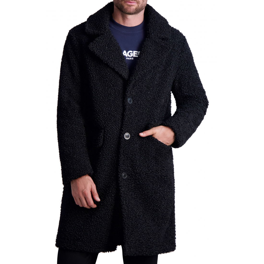 'Fleece Longline Coat' pour Hommes