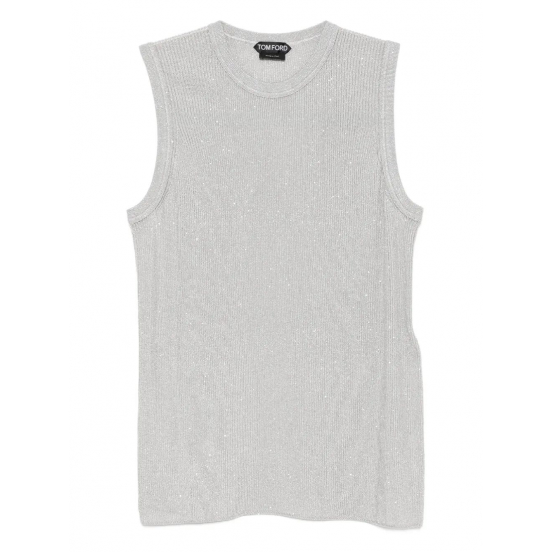 Top 'Sequin-Embellished Ribbed' pour Femmes