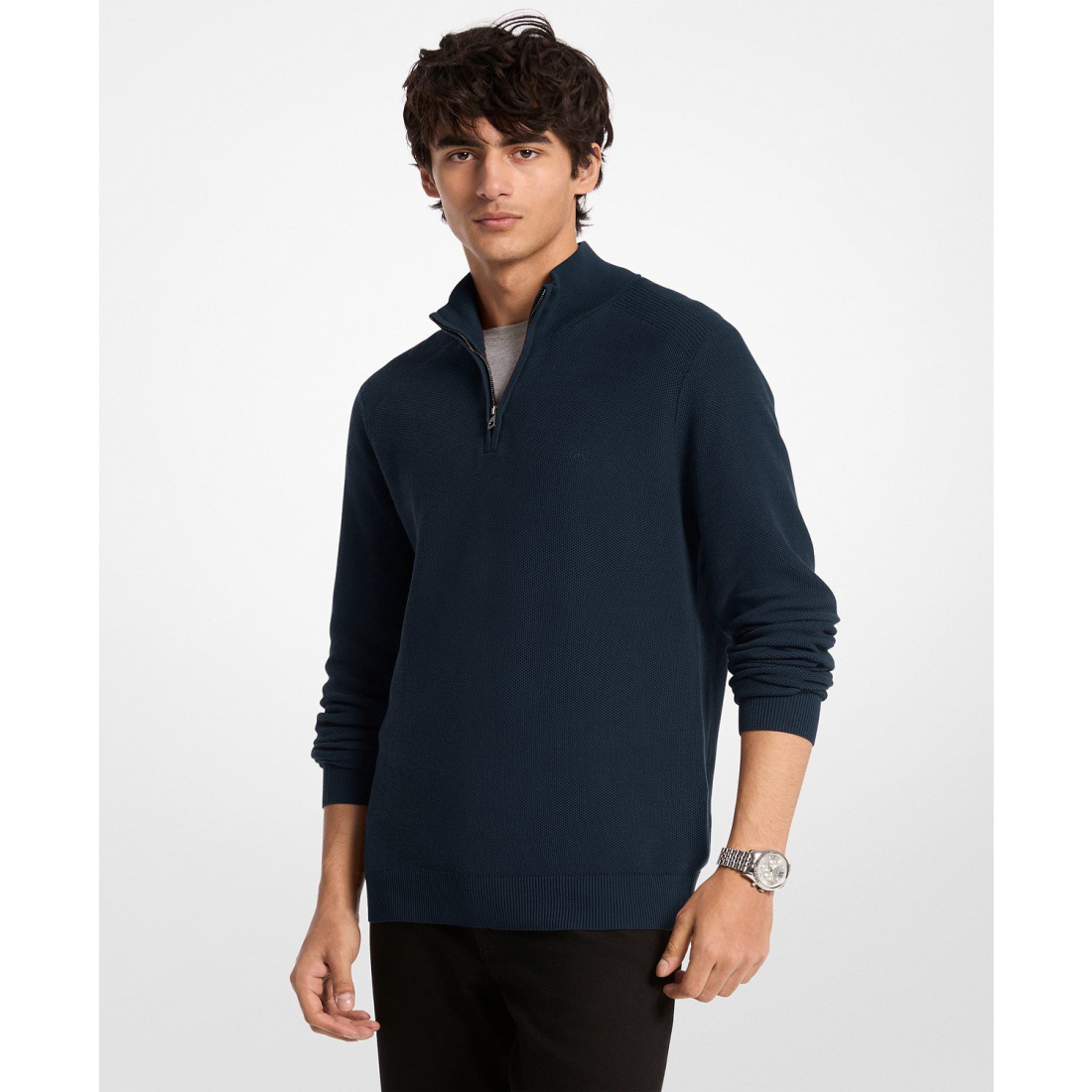 'Mouline Texture Quarter-Zip Sweater' für Herren