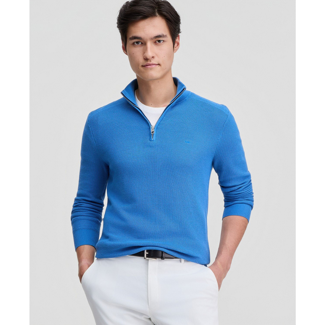 'Mouline Texture Quarter-Zip Sweater' für Herren