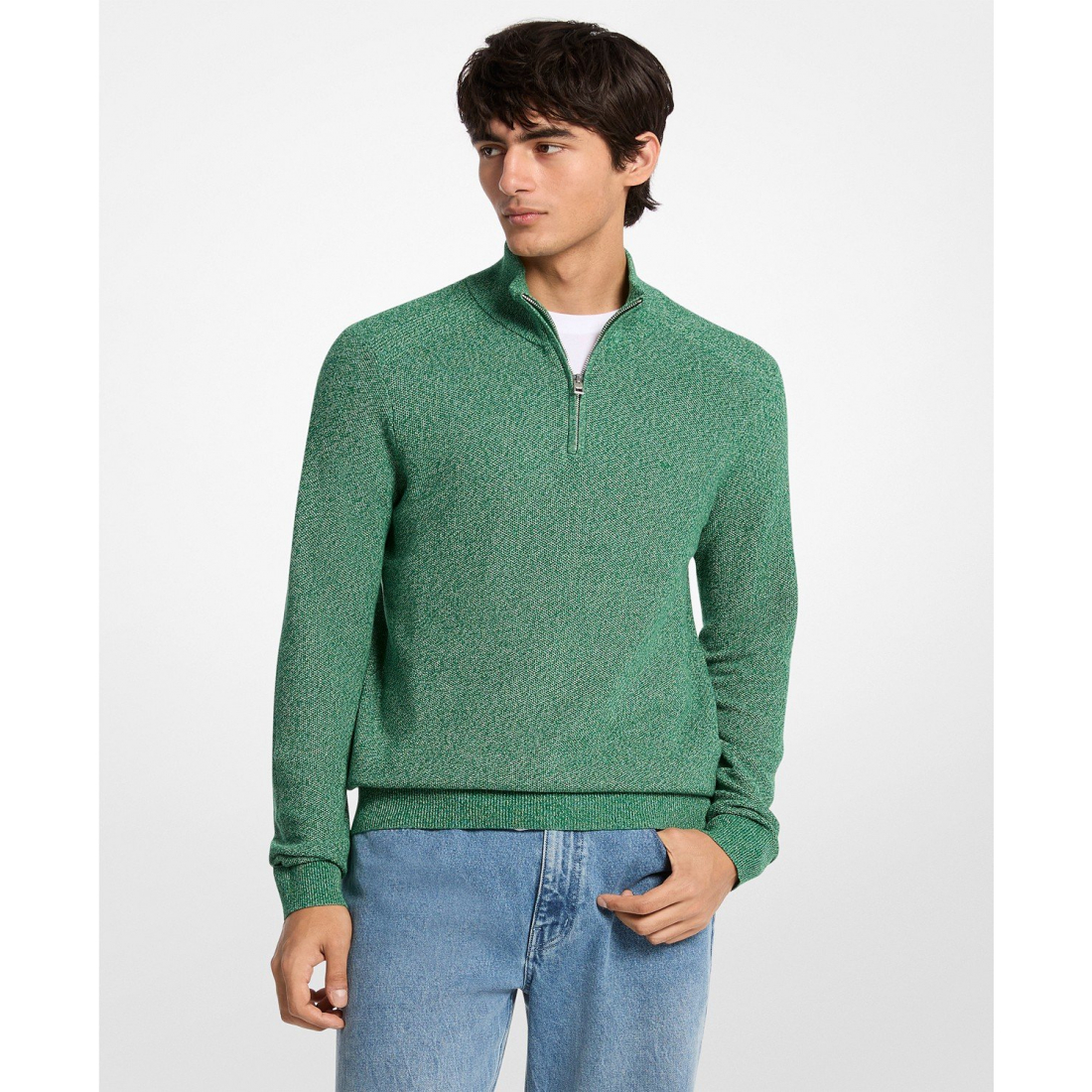 'Mouline Texture Quarter-Zip Sweater' für Herren
