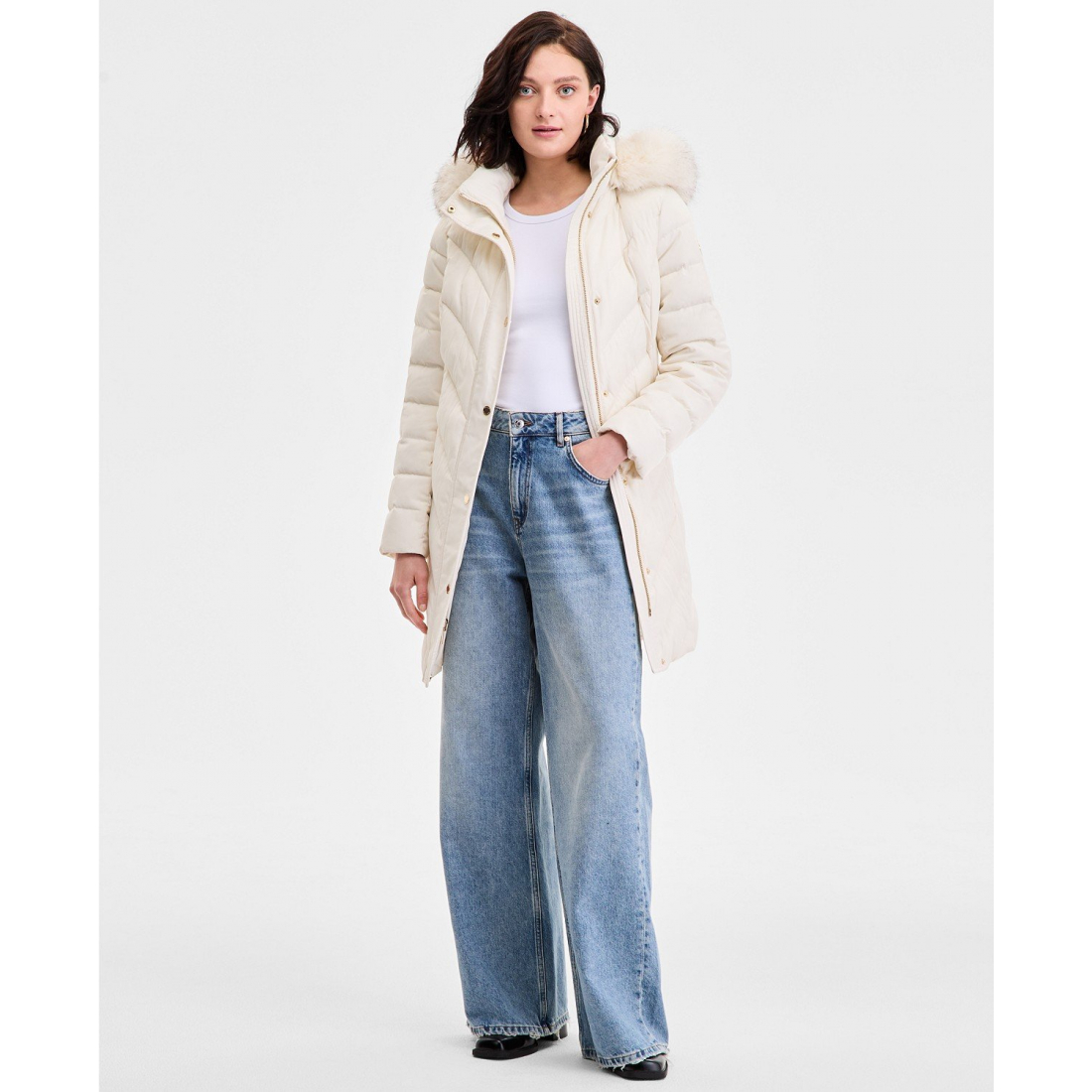 Women's 'Faux-Fur-Trim Hooded Puffer Coat'