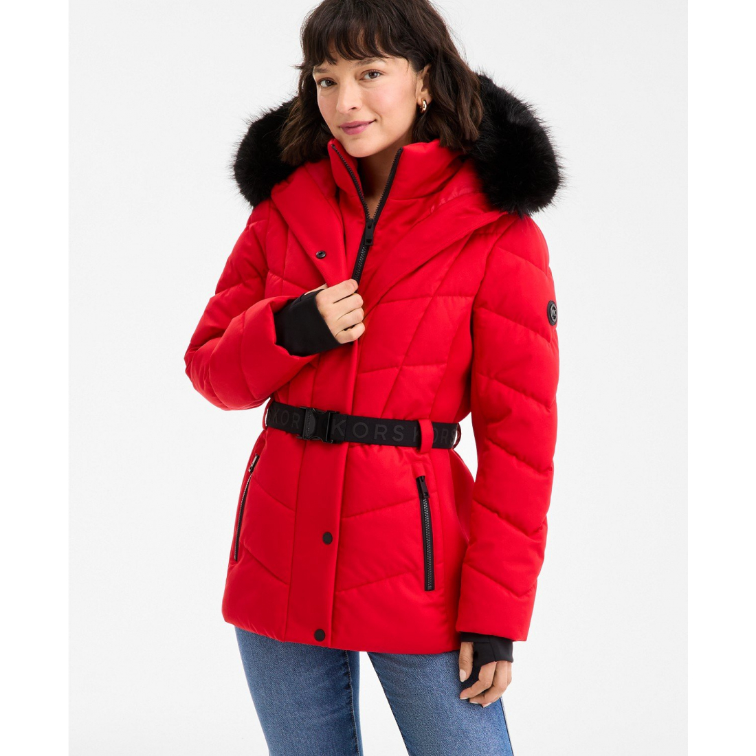Women's 'Faux-Fur-Trim Hooded Puffer Coat'