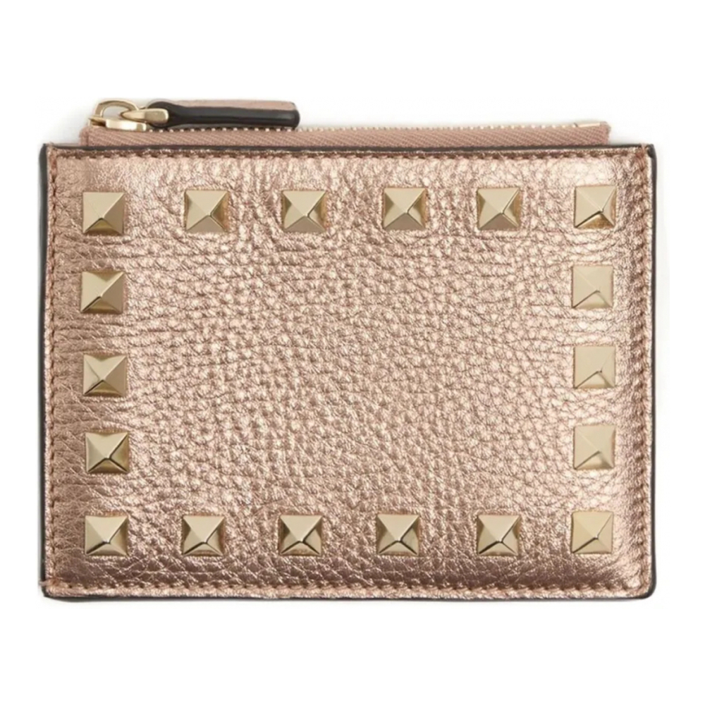 Women's 'Rockstud Grainy' Card Holder