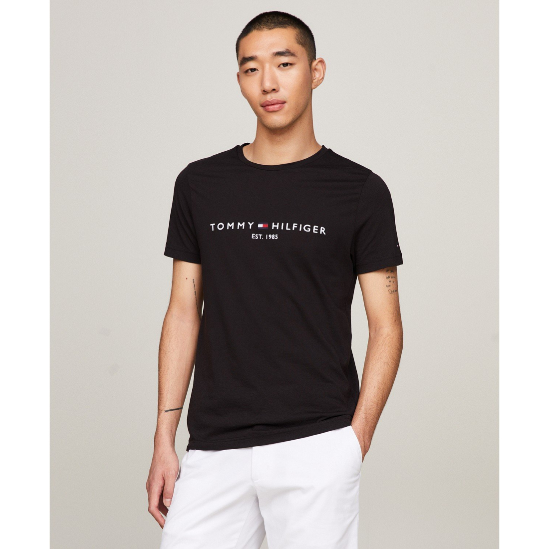 'Embroidered Logo Regular-Fit Crewneck T-Shirt' pour Hommes