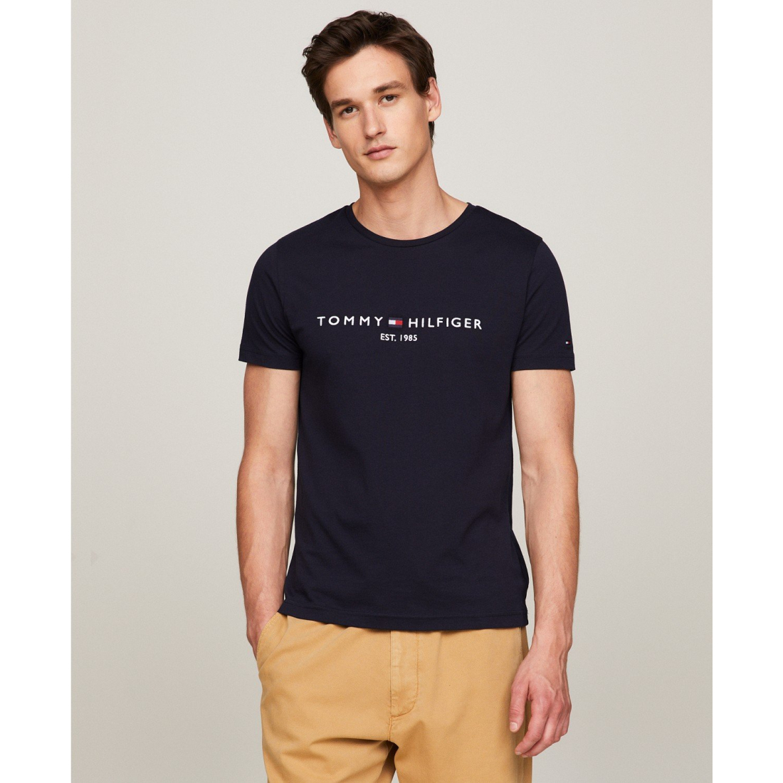 'Embroidered Logo Regular-Fit Crewneck T-Shirt' pour Hommes