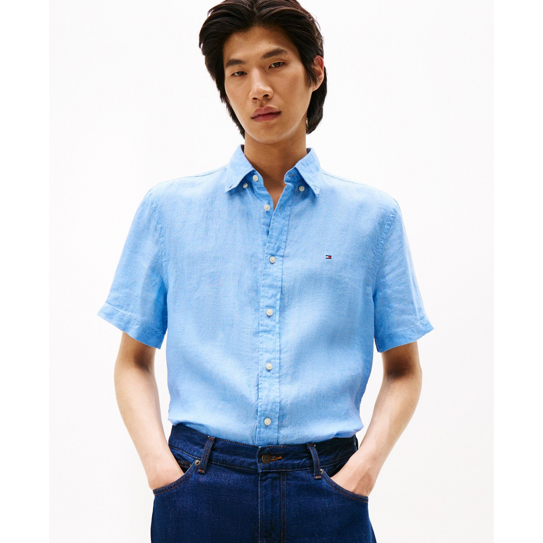 'Regular-Fit Linen Short-Sleeve Shirt' für Herren