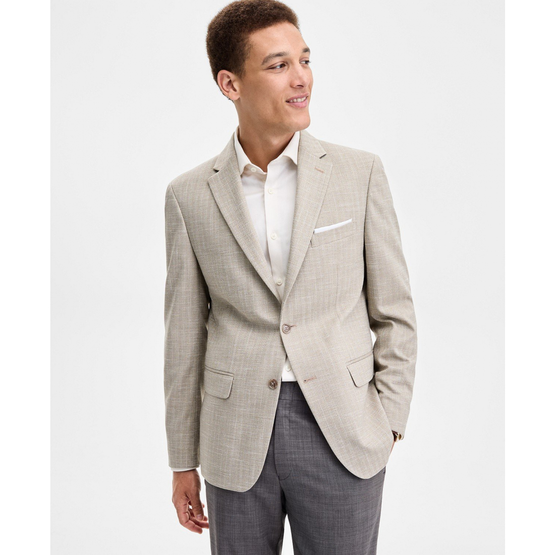 'Modern-Fit Herringbone Sport Coat' pour Hommes