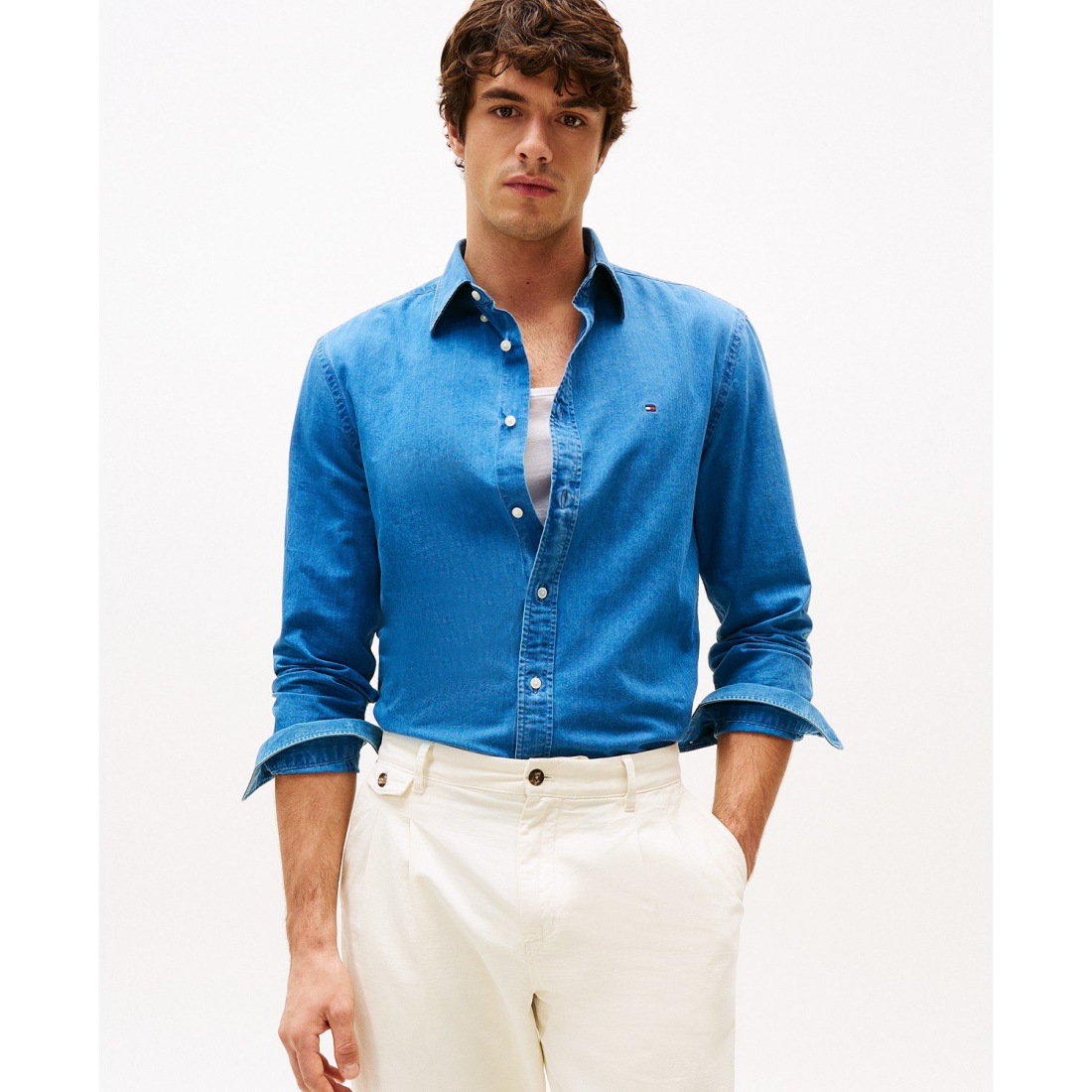 'Regular-Fit Cotton Chambray Shirt' für Herren