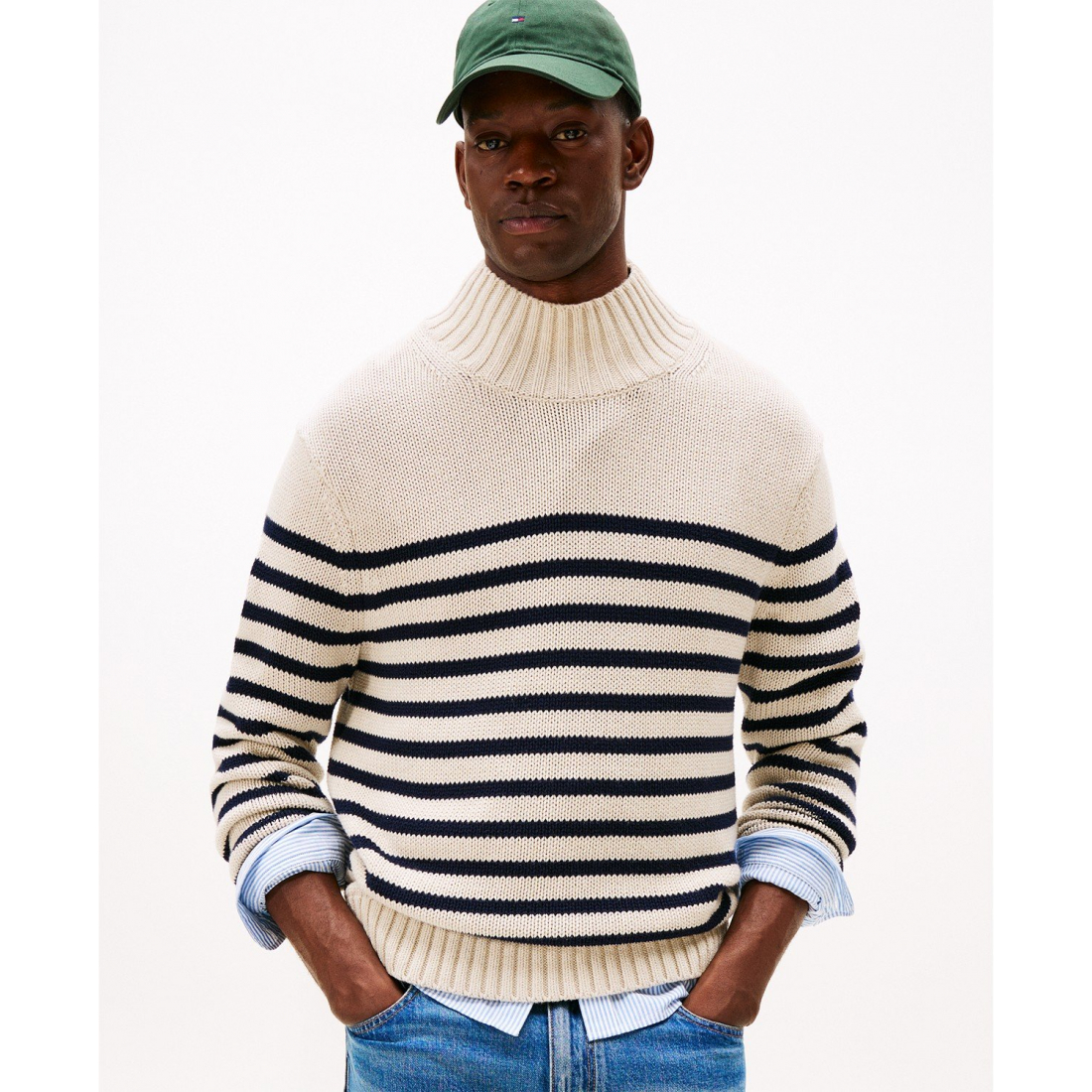 'Breton Stripe Mockneck Sweater' für Herren