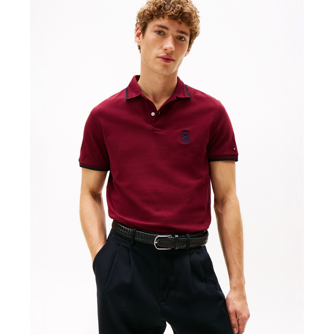 'Seasonal Embroidered Crest Regular Fit Tipped Polo Shirt' pour Hommes
