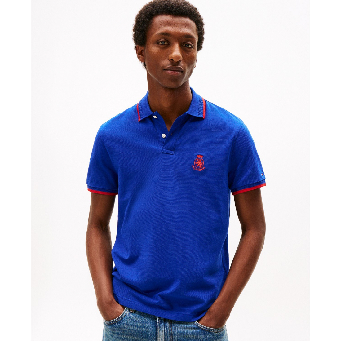 'Seasonal Embroidered Crest Regular Fit Tipped Polo Shirt' für Herren