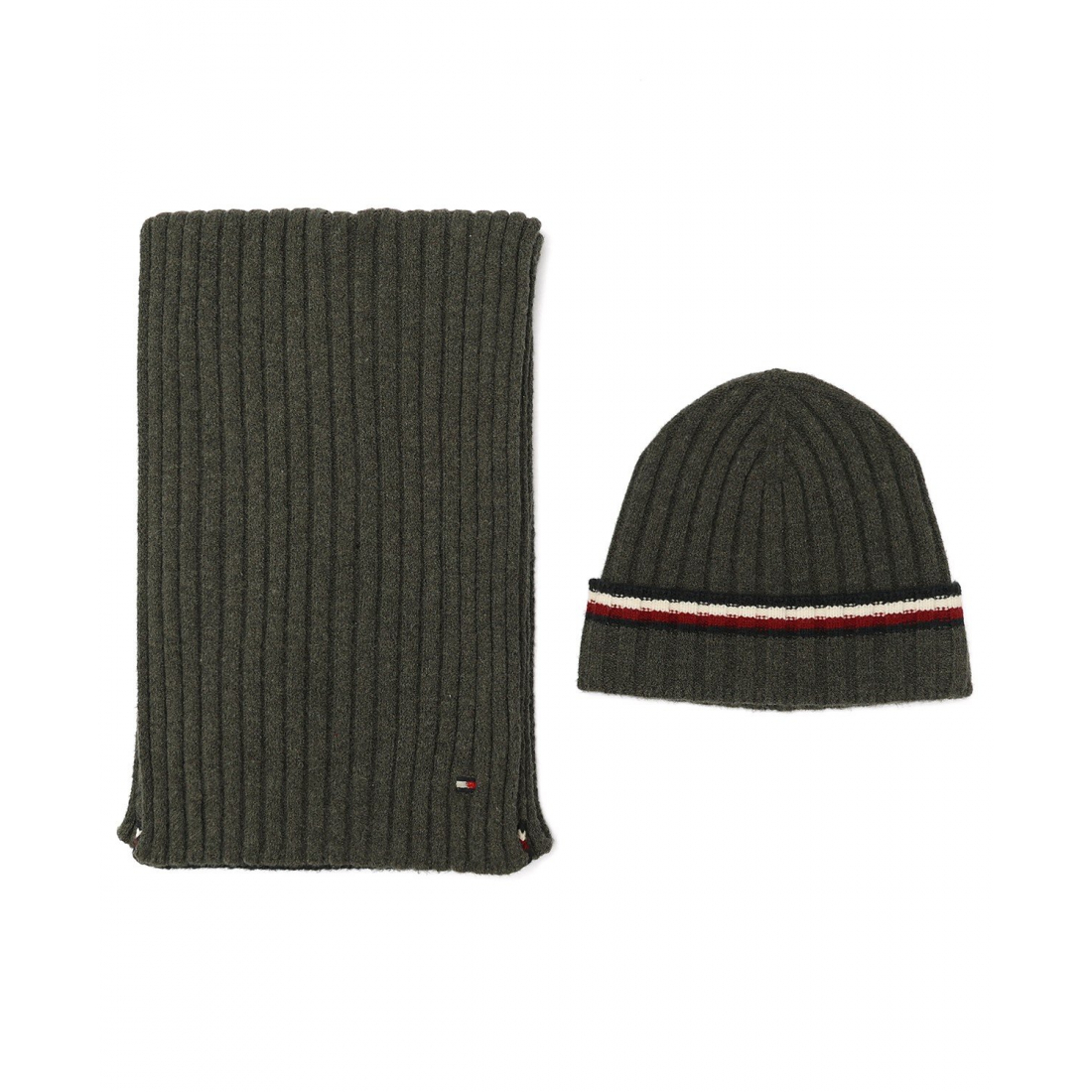 '2-Piece Wide Rib Global Stripe Cuff Beanie and Scarf Set' pour Hommes