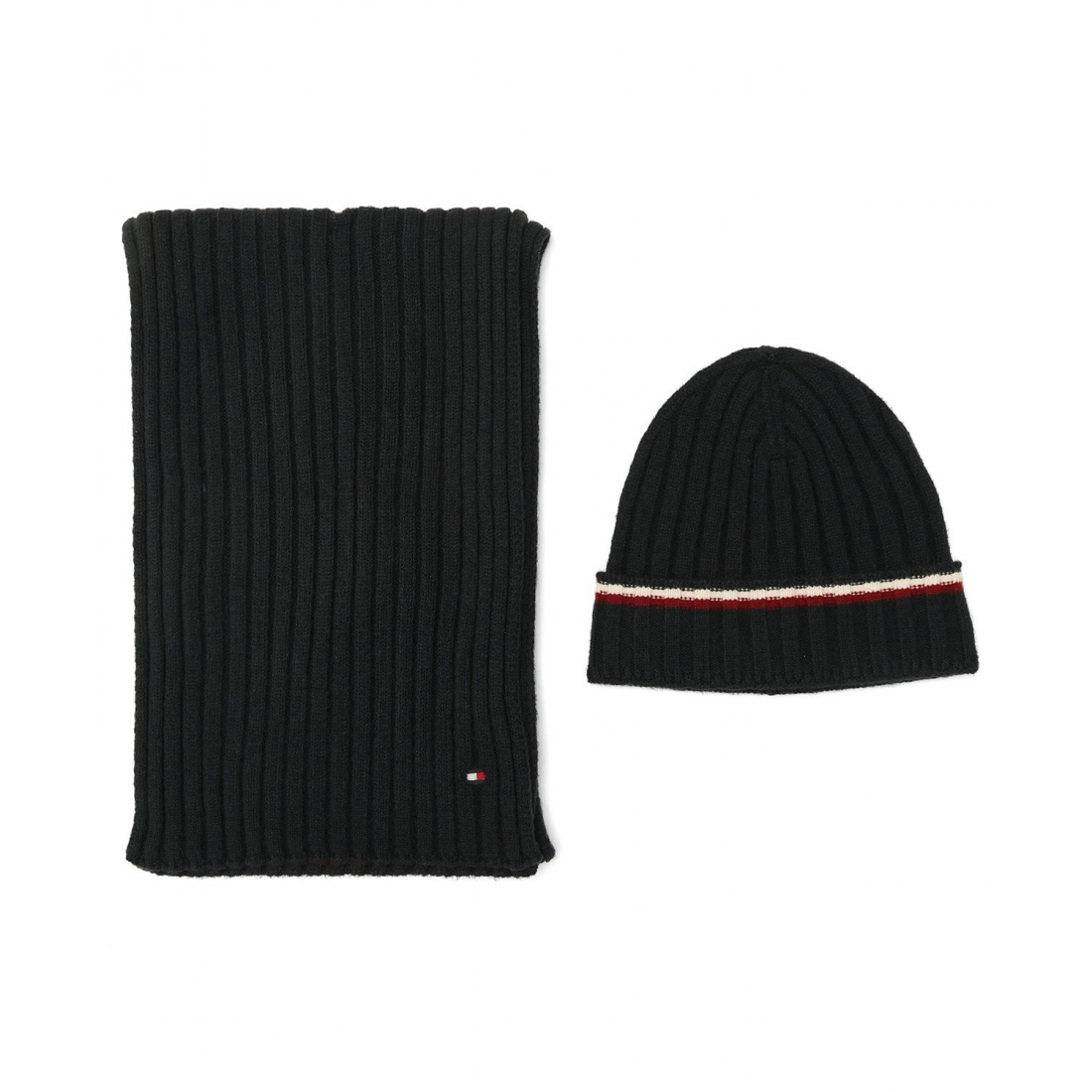 '2-Piece Wide Rib Global Stripe Cuff Beanie and Scarf Set' pour Hommes
