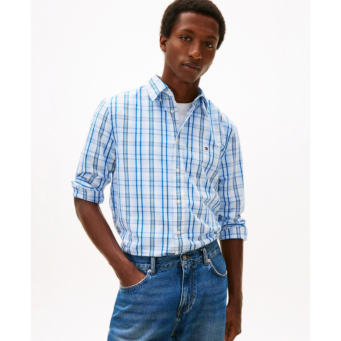 'Flex Poplin Medium Check Shirt' pour Hommes