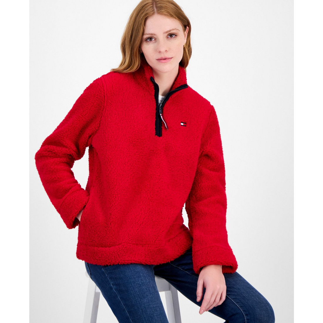 Women's 'Quarter-Zip Faux-Sherpa Jacket'