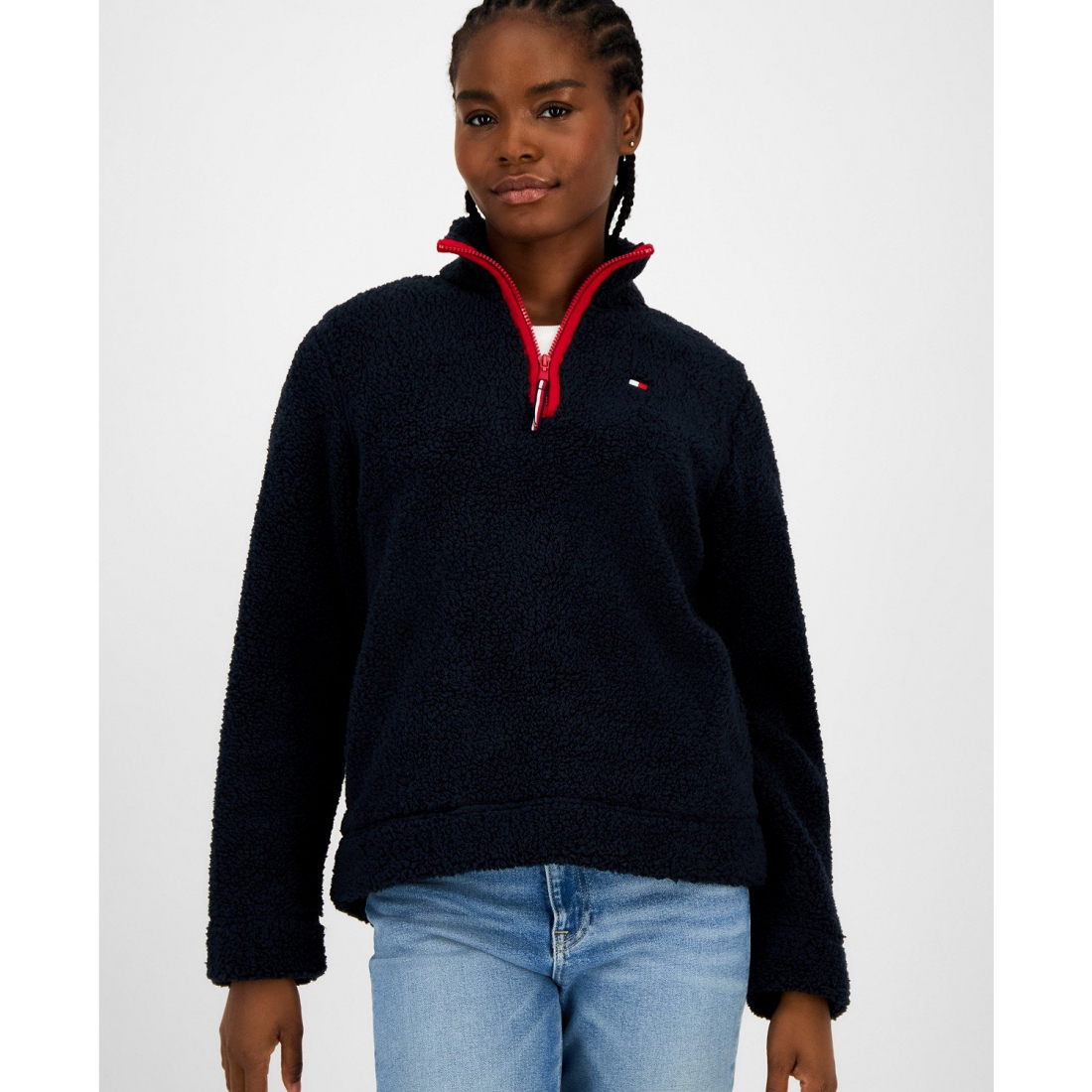 'Quarter-Zip Faux-Sherpa Jacket' pour Femmes
