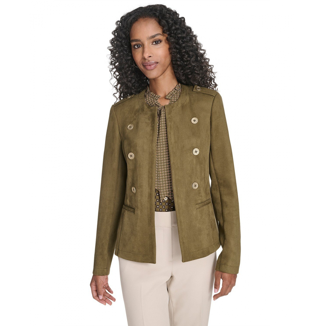 'Scuba Suede Long Sleeve Jacket' pour Femmes