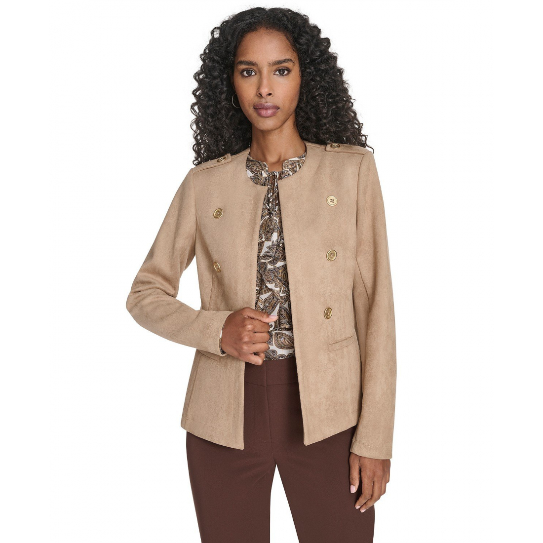 'Scuba Suede Long Sleeve Jacket' pour Femmes
