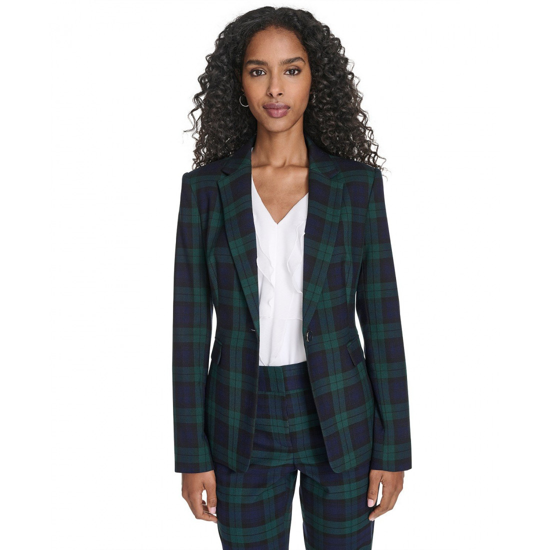 'Watch Plaid Slim Fit Blazer' pour Femmes