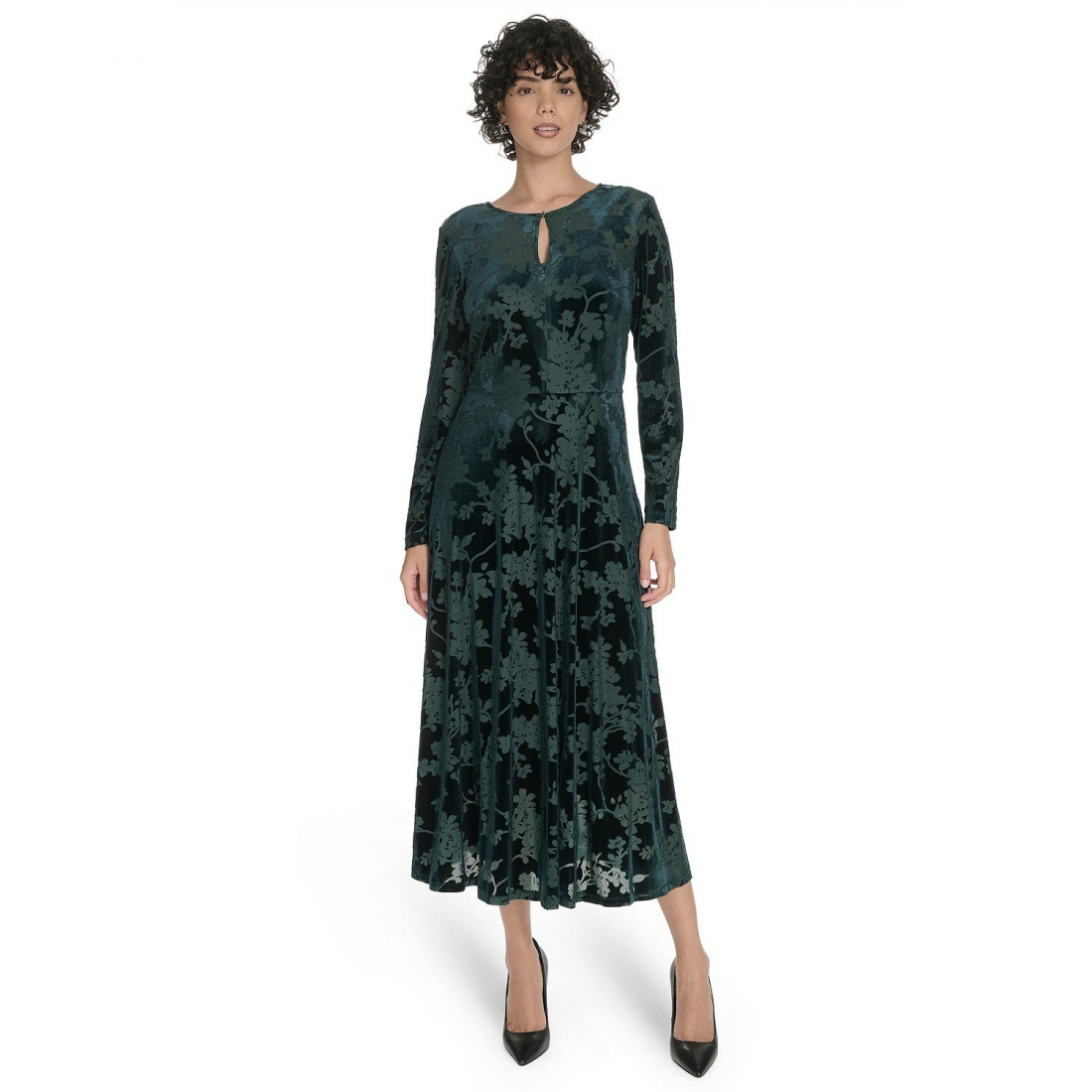 'Keyhole Printed Midi Dress' pour Femmes