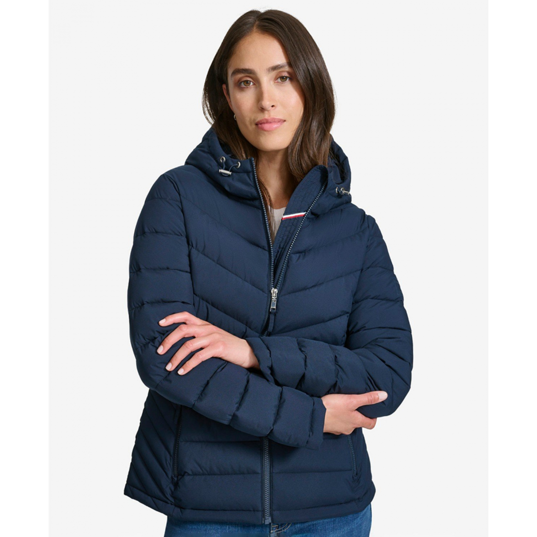 'Long Sleeve Hooded Puffer Jacket' pour Femmes