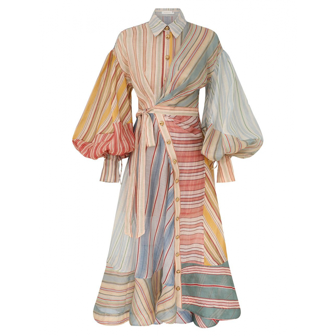 'Rebellion Striped' Midi Kleid für Damen