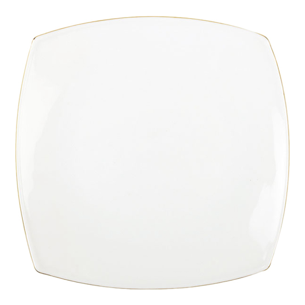 Assiette à dessert carrée bord doré