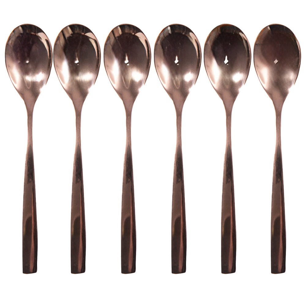 Copper Dessert Spoons - Set Of 6