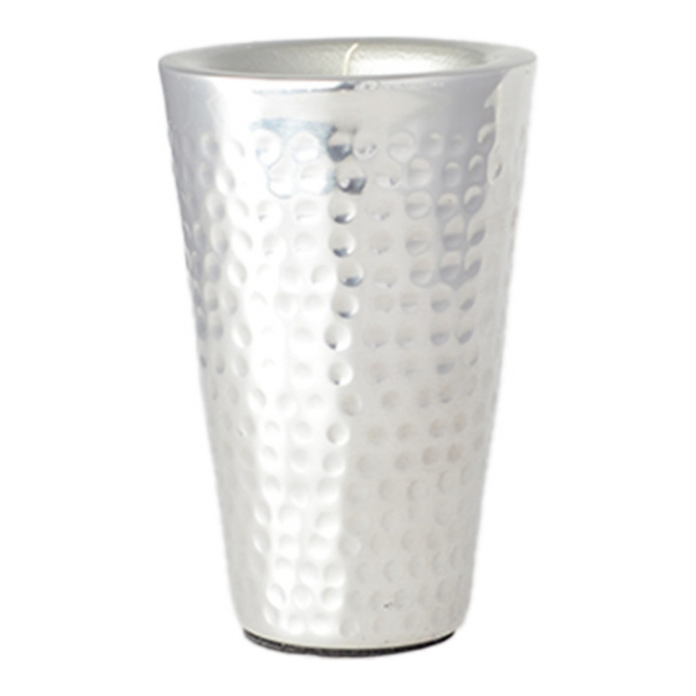 Large Hammered Silver Candle