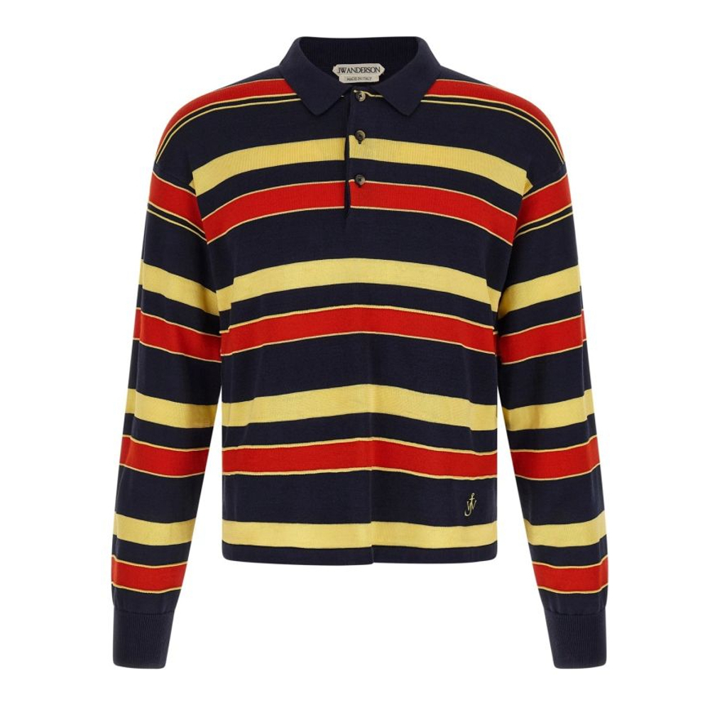 Men's 'Knitted' Long-Sleeve Polo Shirt