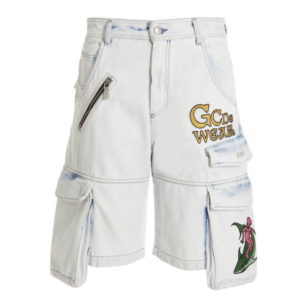 'Bleached Embroidered Ultracargo' Bermuda Shorts für Herren