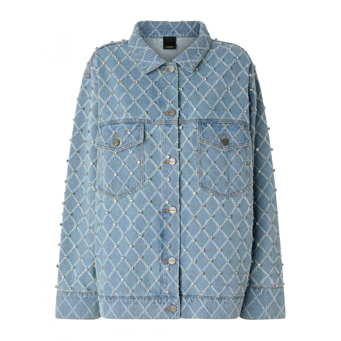 Veste en jeans 'Studded Diamond-Patterned' pour Femmes