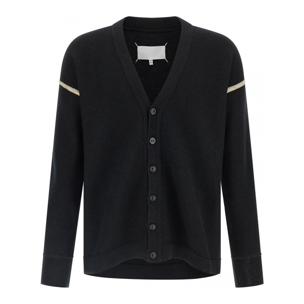 Cardigan 'Ribbed Wool Elbow-Patch' pour Hommes