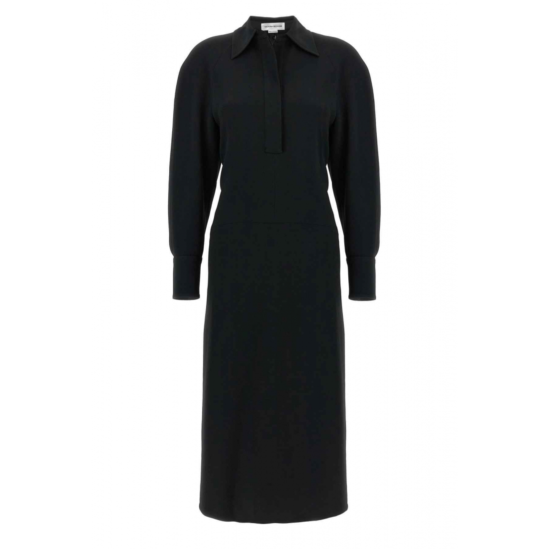 Robe Midi 'Long Sleeve Polo-Collar' pour Femmes
