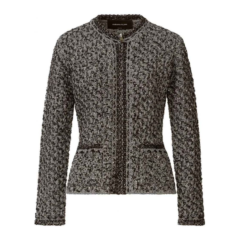 Veste 'Sequin-Effect Tweed' pour Femmes