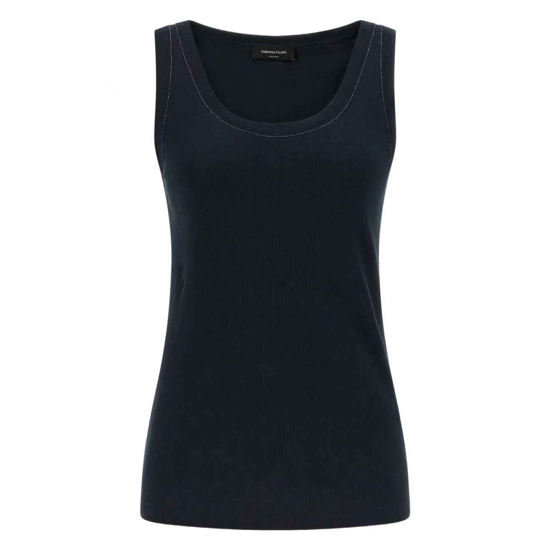 Top 'Jewel-Detail Round-Neck' pour Femmes