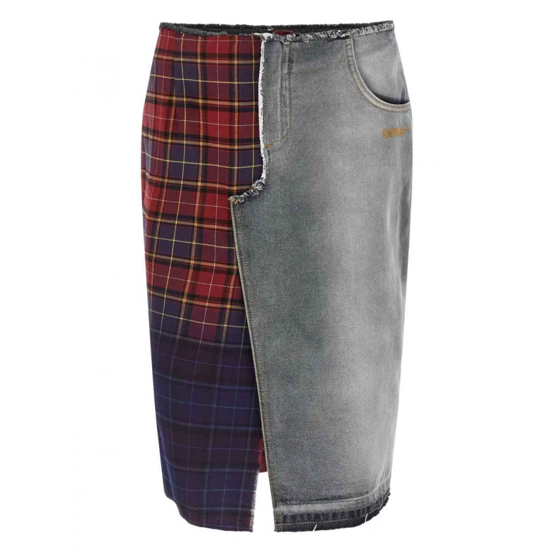 Jupe Midi 'Patchwork Fringed' pour Femmes