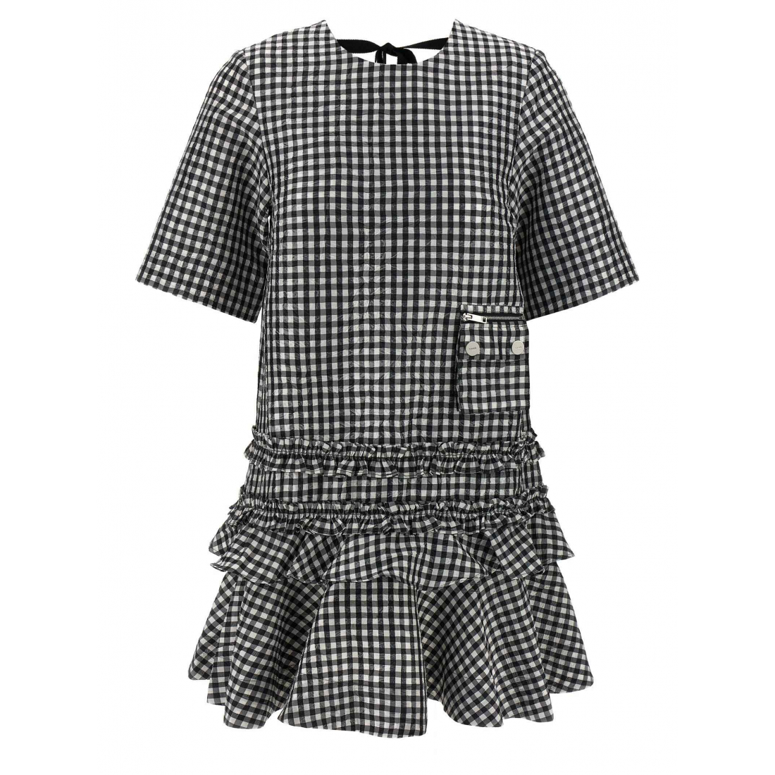 Robe mini 'Crinkled Check' pour Femmes